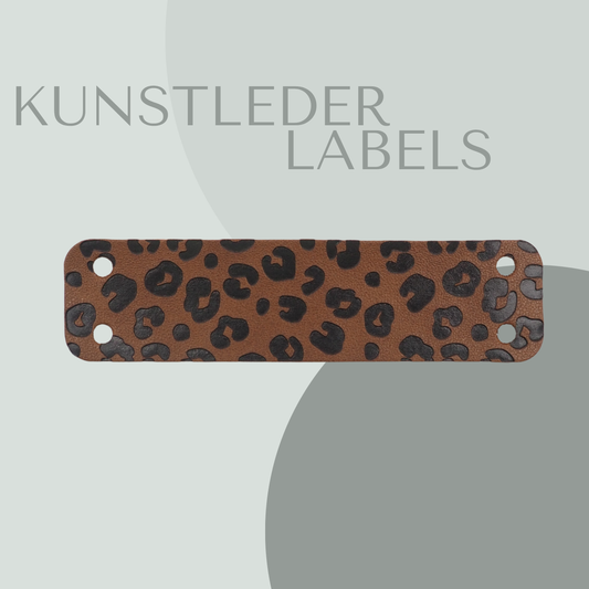 Leo Muster Braun Kunstlederlabel Kunstleder Label Eigenproduktion