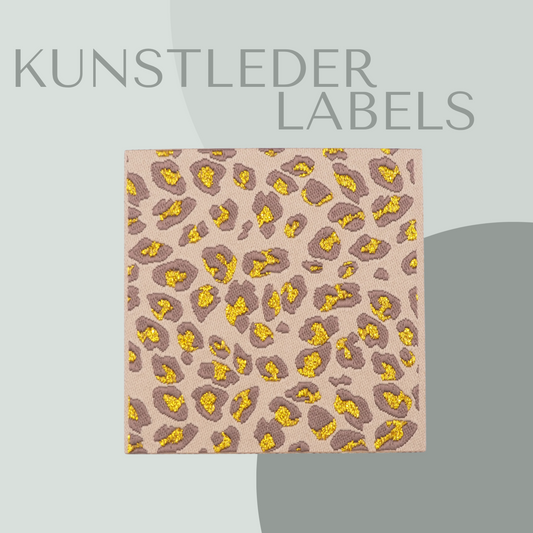 Kunstleder Label Leo Beige Gold- PU Kunstlederlabel Kunstleder Label Eigenproduktion