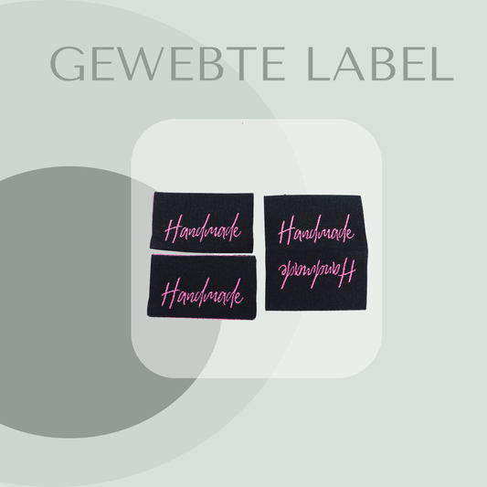 Handmade pink Label gewebt Eigenproduktion