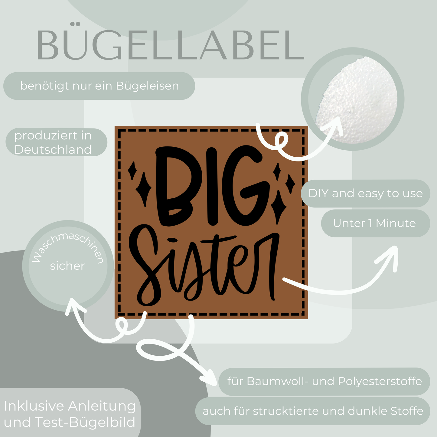 Big Sister Bügel Label Bügellabel Eigenproduktion
