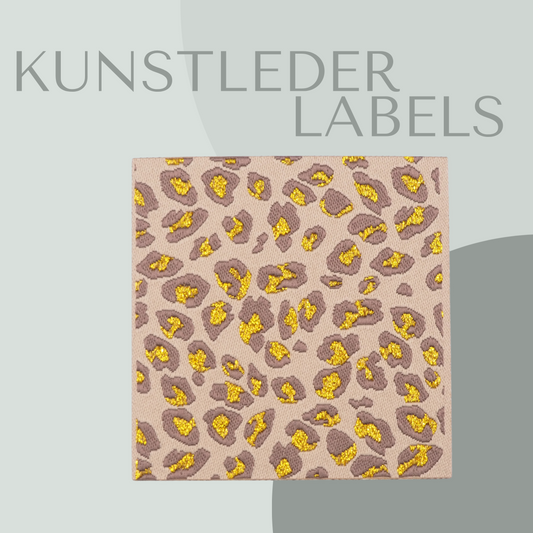 Kunstleder Label Leo Beige Gold- PU Kunstlederlabel Kunstleder Label Eigenproduktion