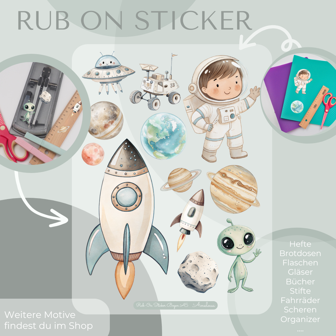 Astronaut Rub-On Sticker Set