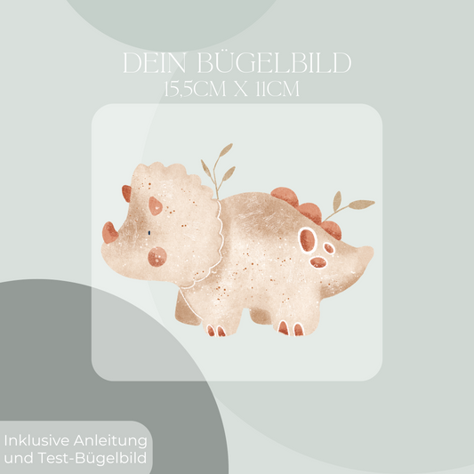 Triceratops beige Bügelbild Eigenproduktion