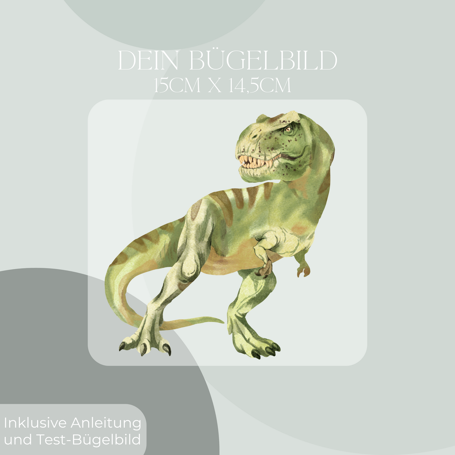 T-Rex grün Bügelbild Eigenproduktion