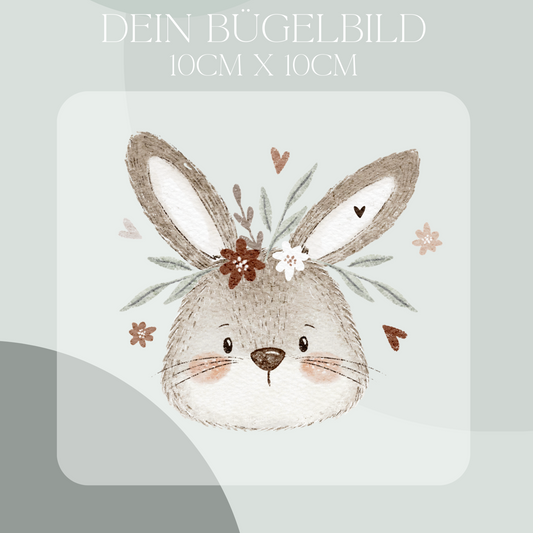 Hase grau Bügelbild