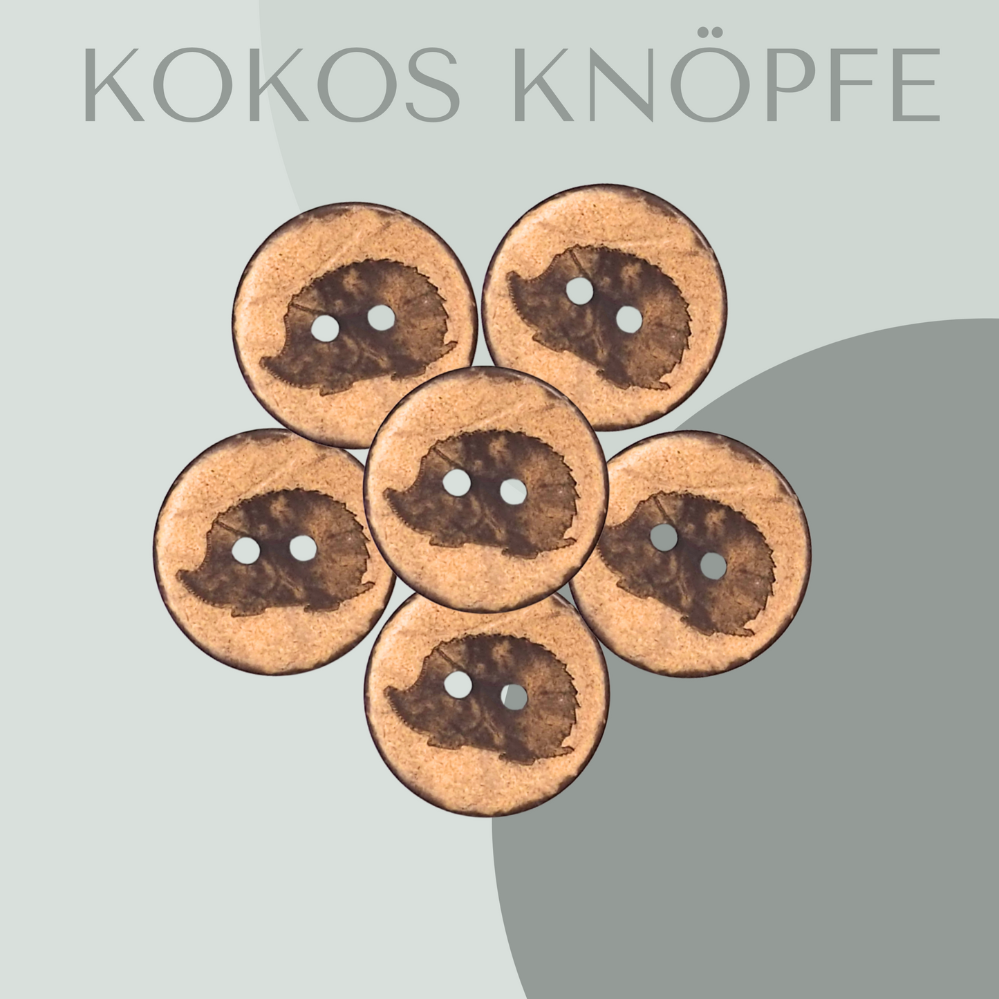 Eigenproduktion Kokosknopf Igel 20mm