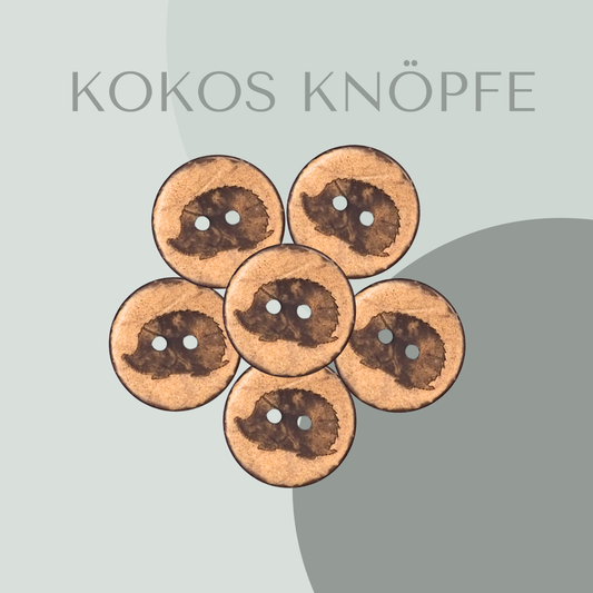 Eigenproduktion Kokosknopf Igel 20mm