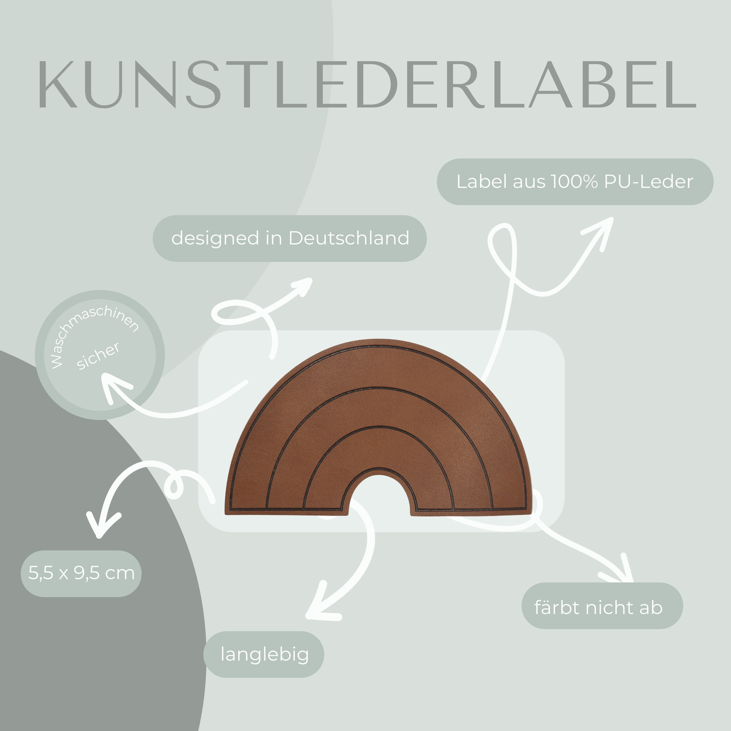 XXL Regenbogen Kunstlederlabel Kunstleder Label Eigenproduktion