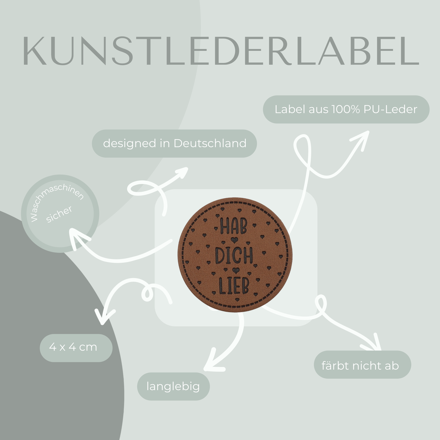 Hab Dich Lieb Kunstlederlabel Kunstleder Label Eigenproduktion
