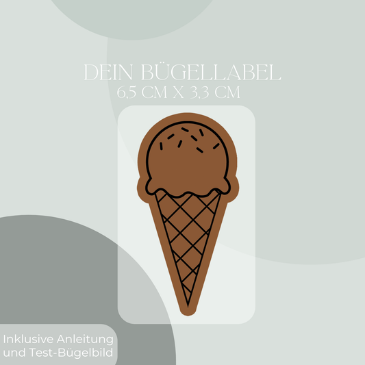 Eis in der Waffel Bügel Label Bügellabel Eigenproduktion