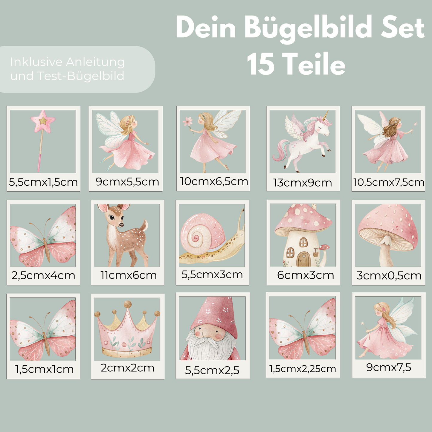 Feen Set II Bügel-Bild Bügelbild Eigenproduktion DIN A4