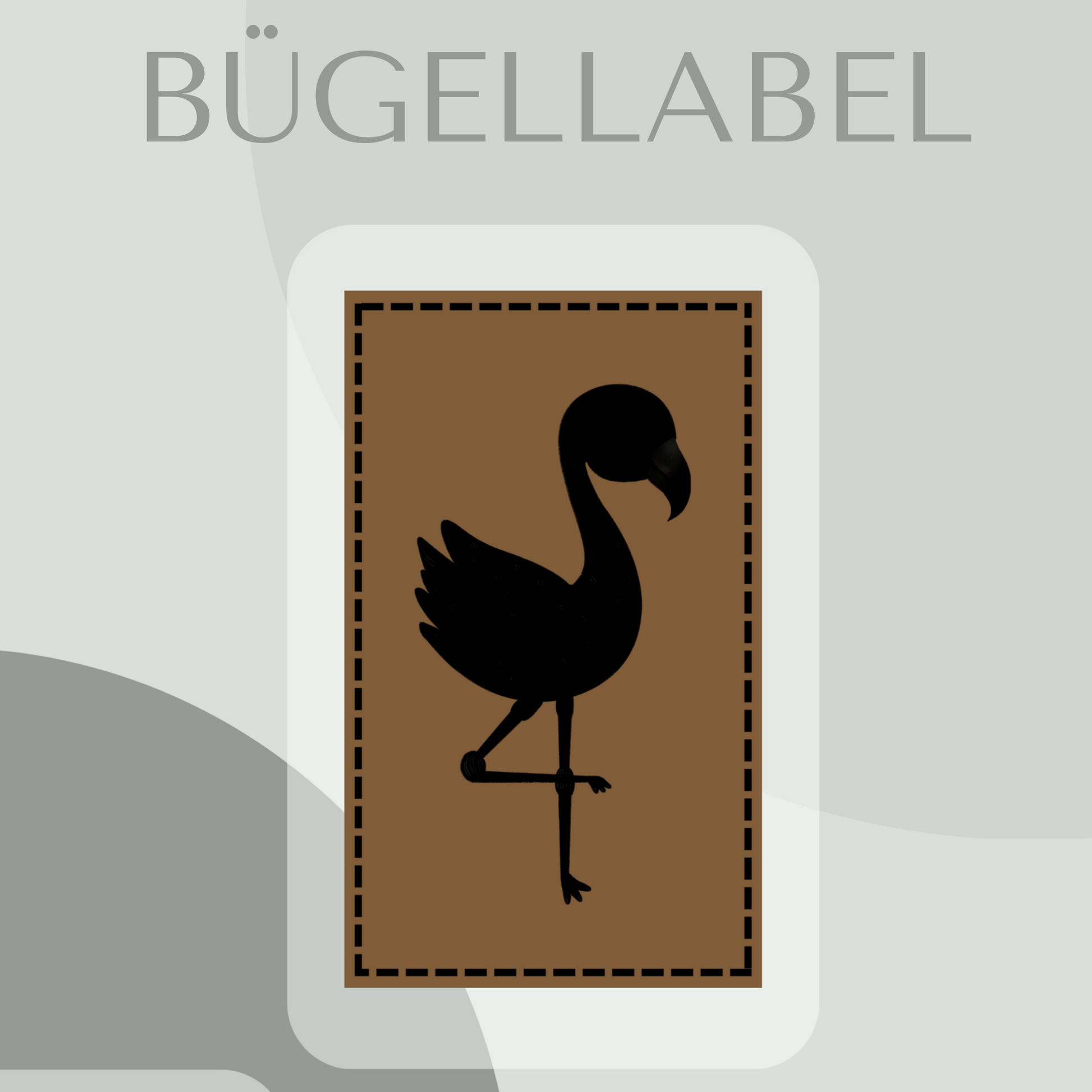 Bügellabel Flamingo