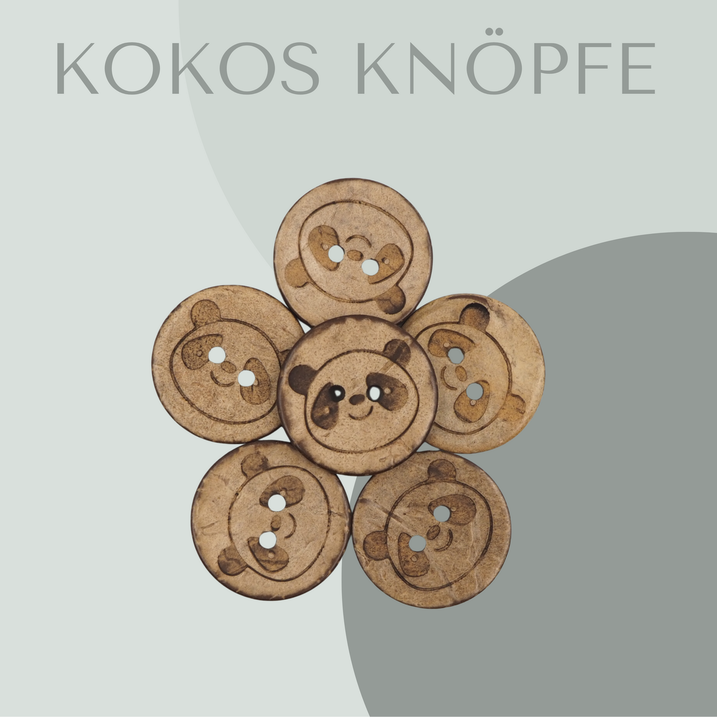 Eigenproduktion Kokosknopf Panda 20mm