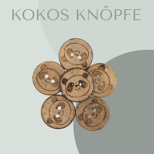 Eigenproduktion Kokosknopf Panda 20mm