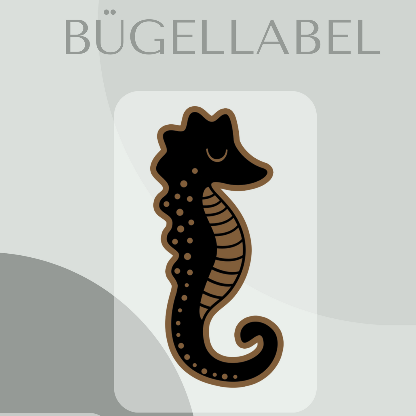 Bügellabel Seepferdchen
