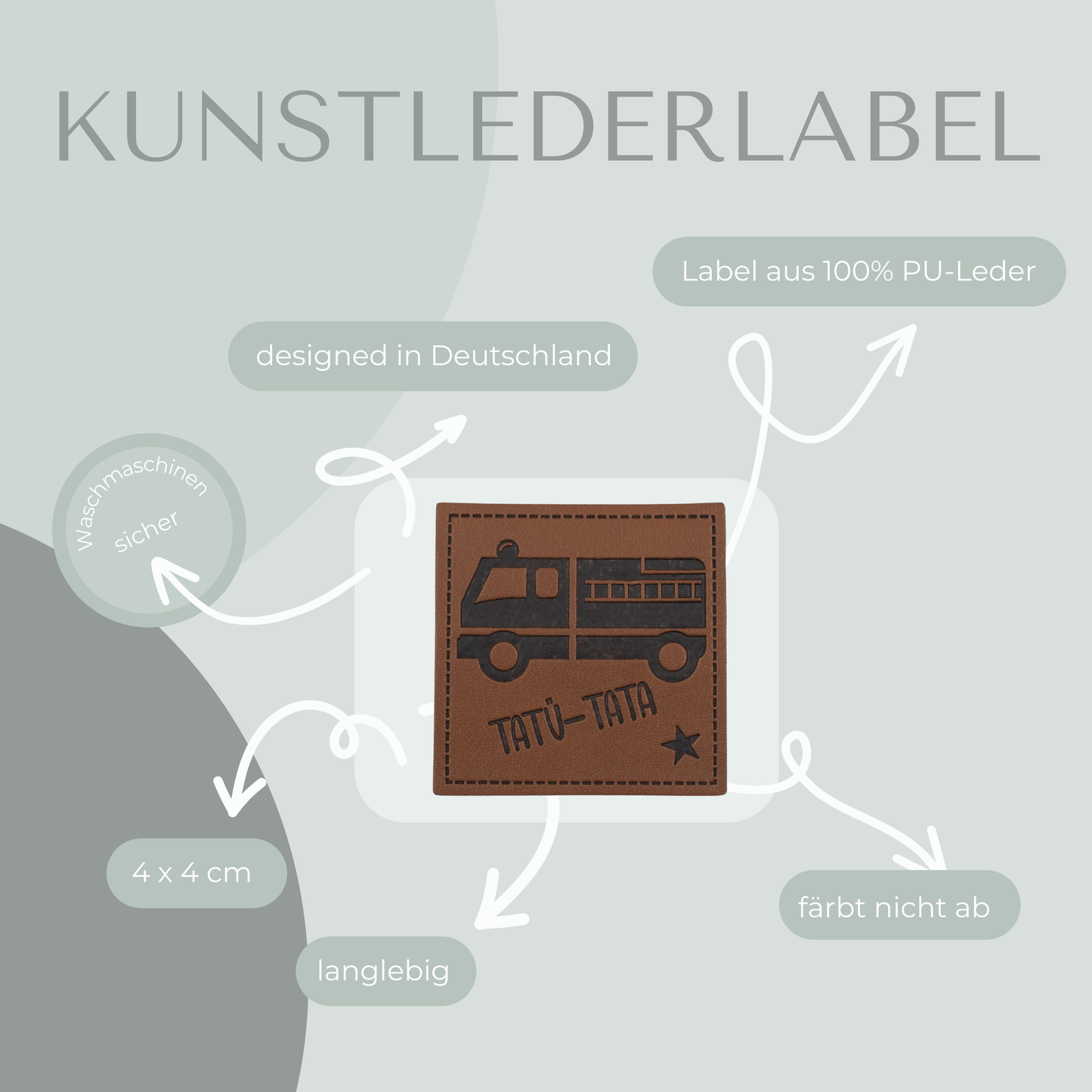Tatü-Tata Kunstlederlabel Kunstleder Label Eigenproduktion