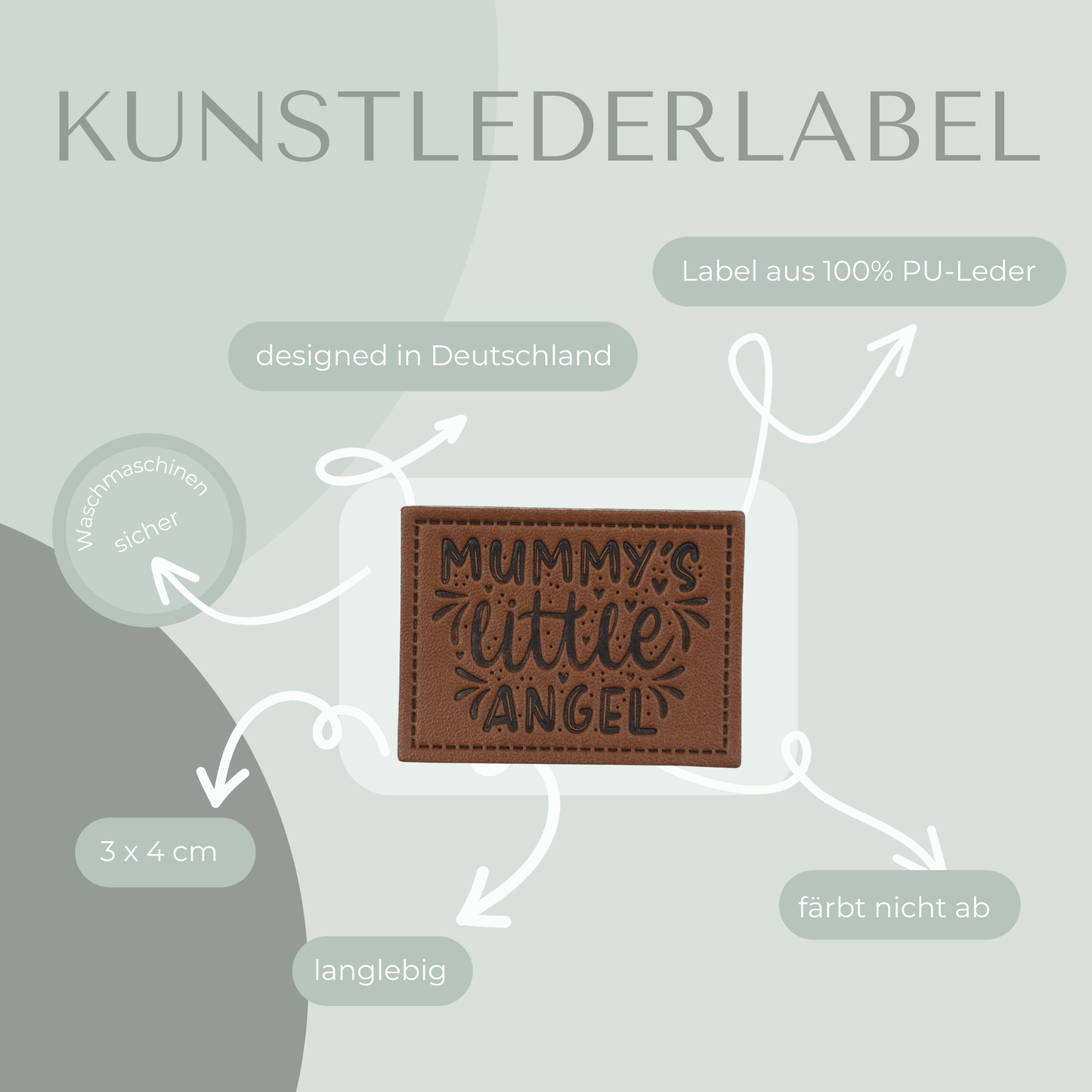Mummys little Angel Kunstlederlabel Kunstleder Label Eigenproduktion