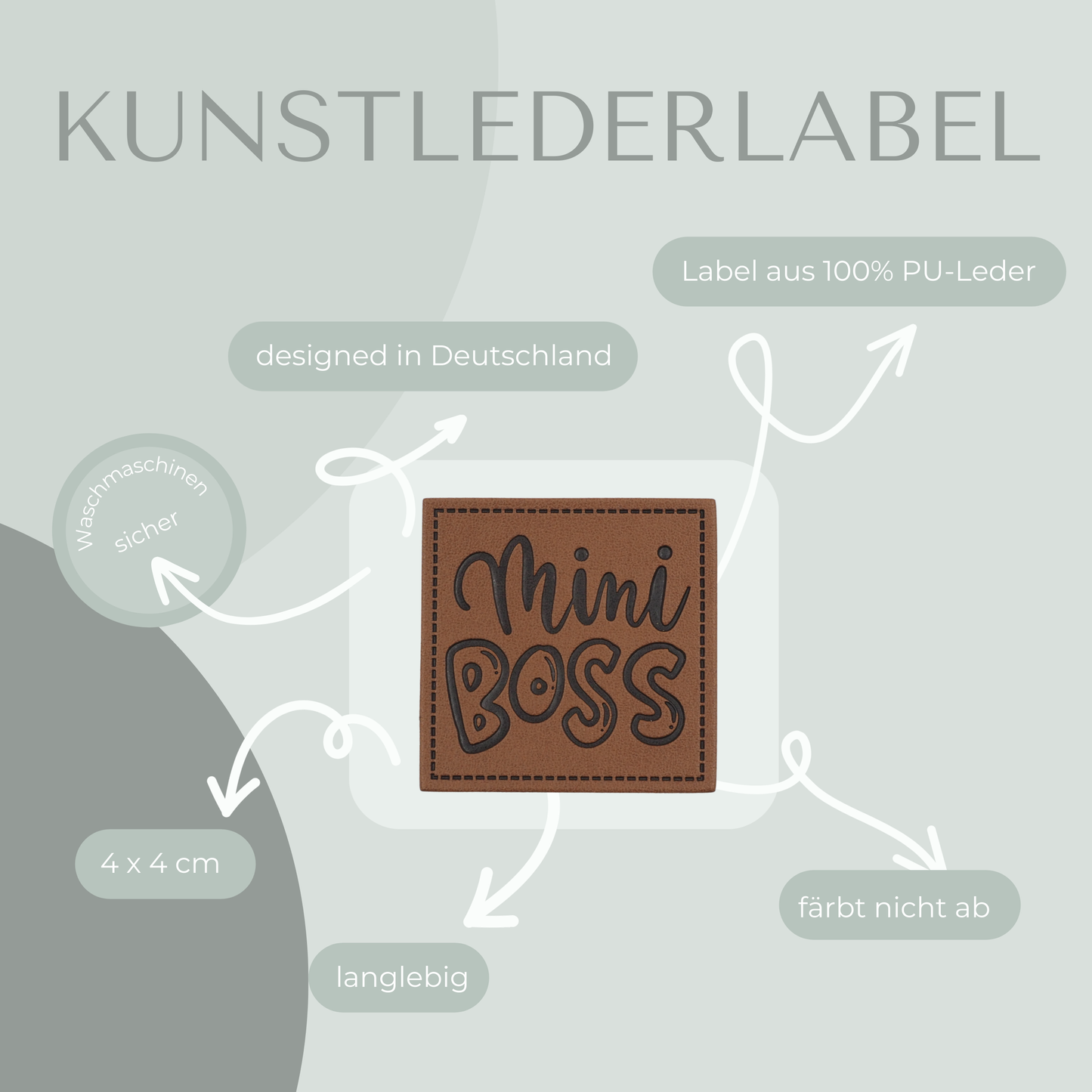 Mini Boss Kunstlederlabel Kunstleder Label Eigenproduktion