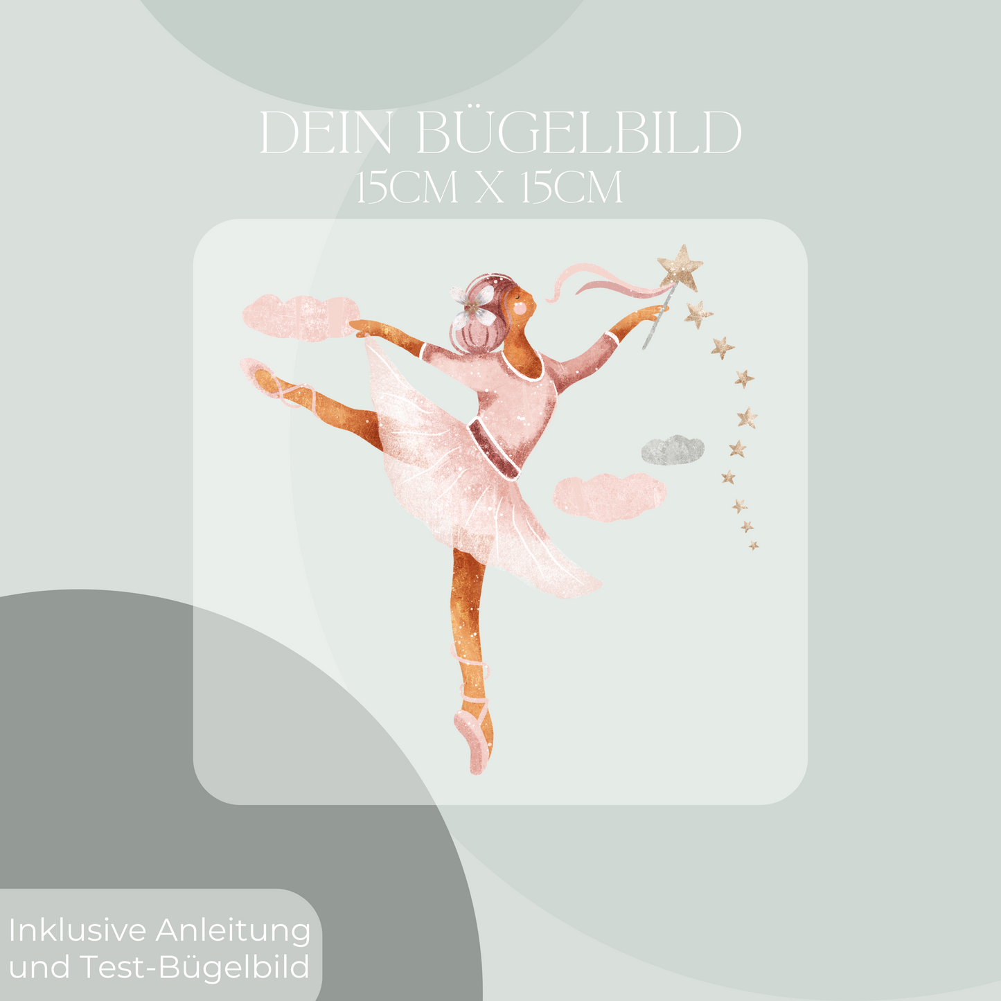 Ballerina mit Sternen Bügelbild Eigenproduktion