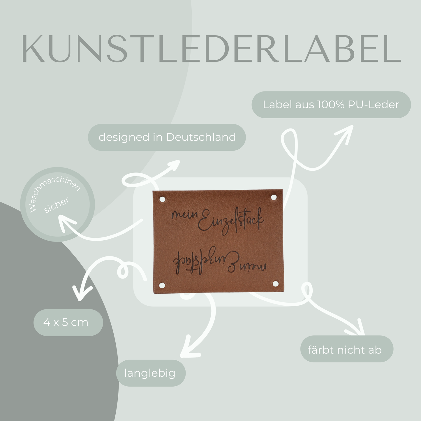 mein Einzelstück Knick-Label Kunstlederlabel Eigenproduktion