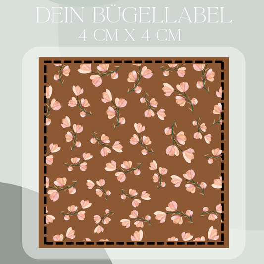 Blumen Bügel Label Bügellabel Eigenproduktion
