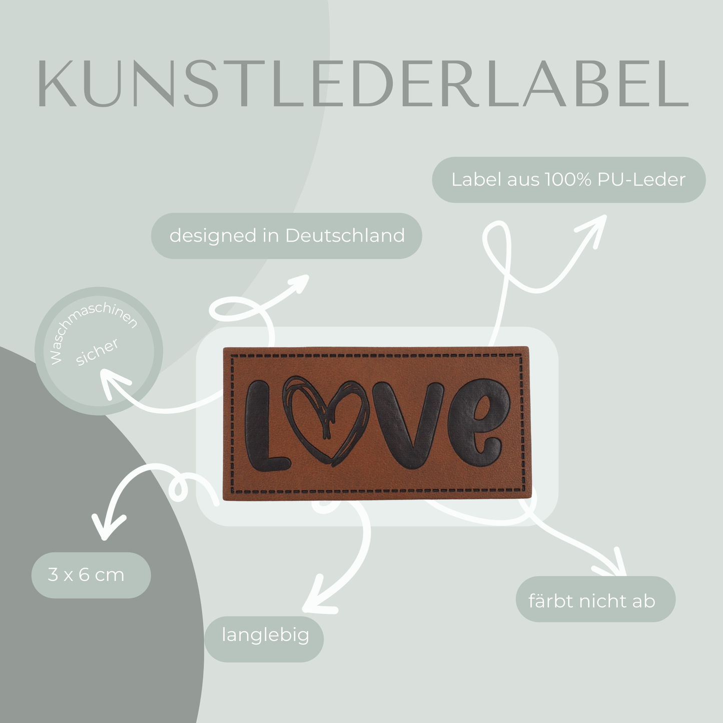 love Kunstlederlabel Kunstleder Label Eigenproduktion