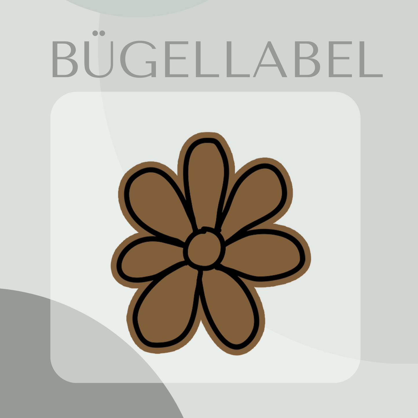 Bügellabel Blume