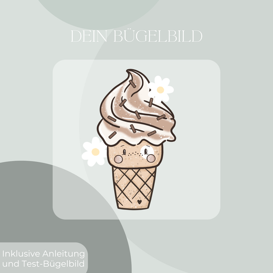 Eis braun/weiß Bügelbild Eigenproduktion