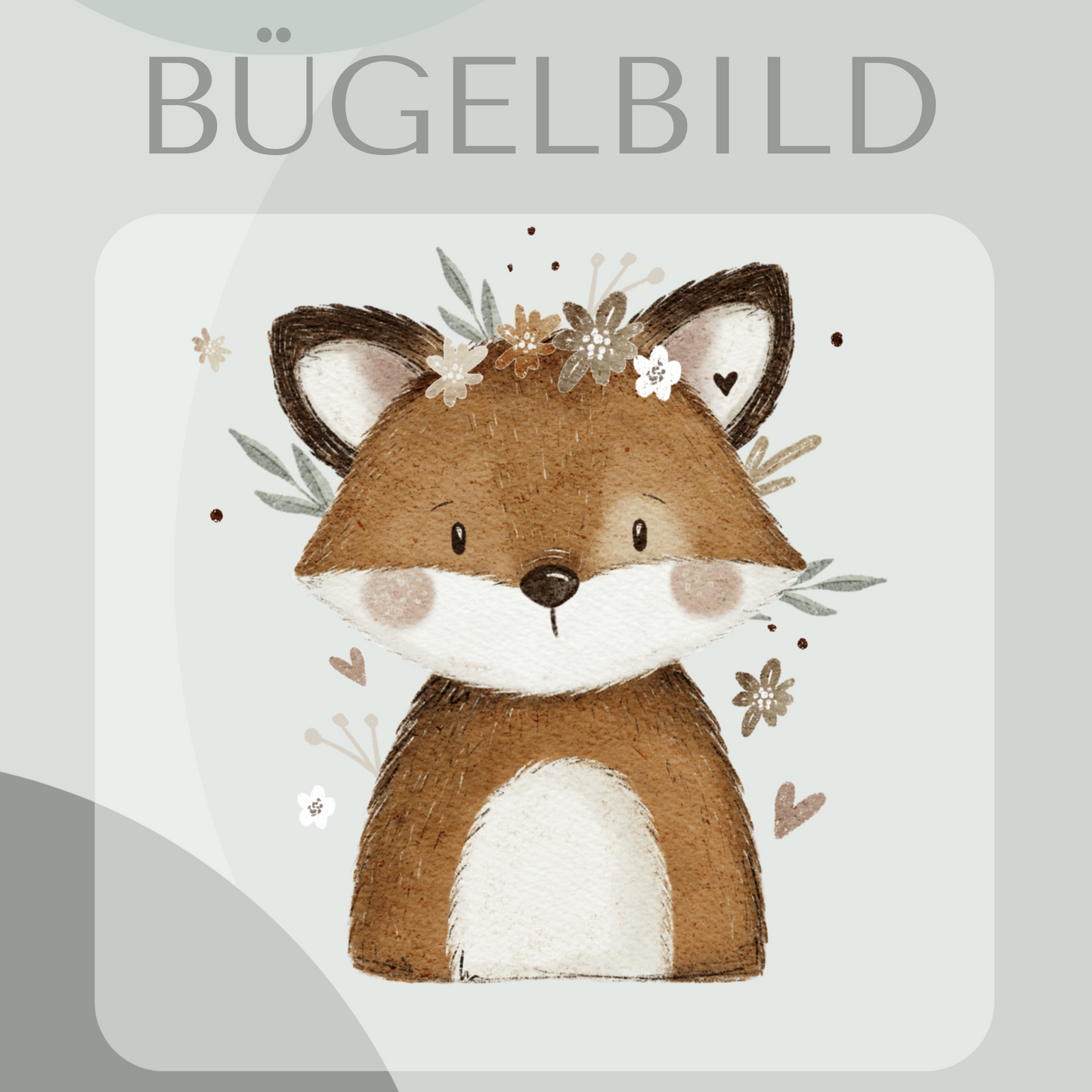 Bügelbild Fuchs mit Blumen