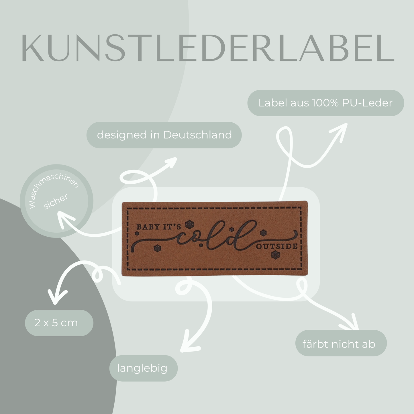 "Cold" Kunstlederlabel Kunstleder Label Eigenproduktion