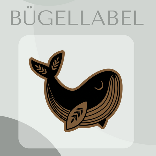 Bügellabel Wal