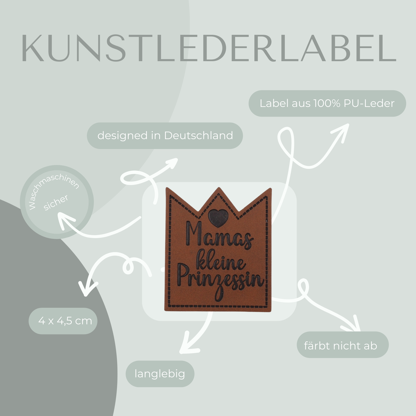 Mamas Prinzessin Kunstlederlabel Kunstleder Label Eigenproduktion