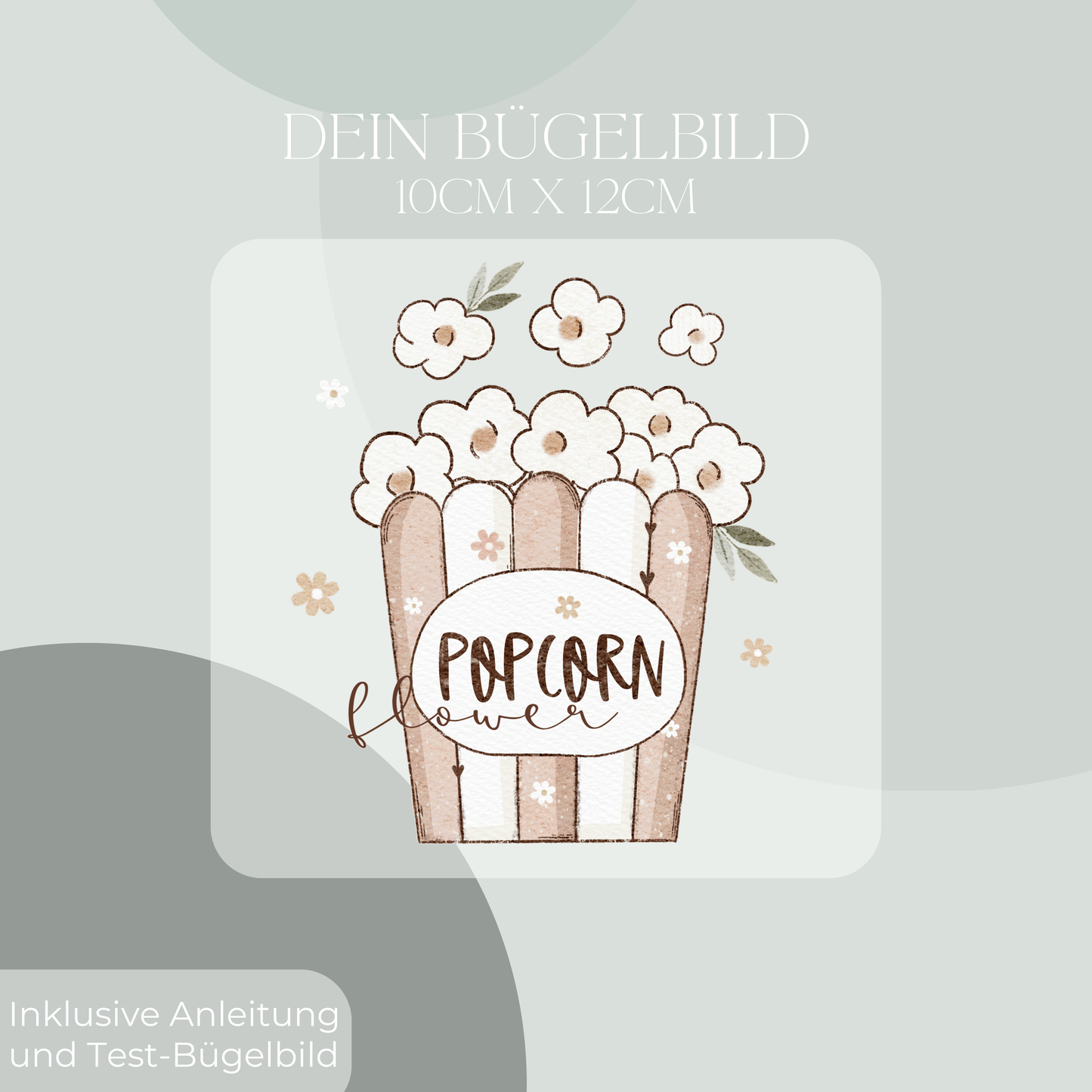 Popcorn Mini- Bügel-Bild Bügelbild Eigenproduktion