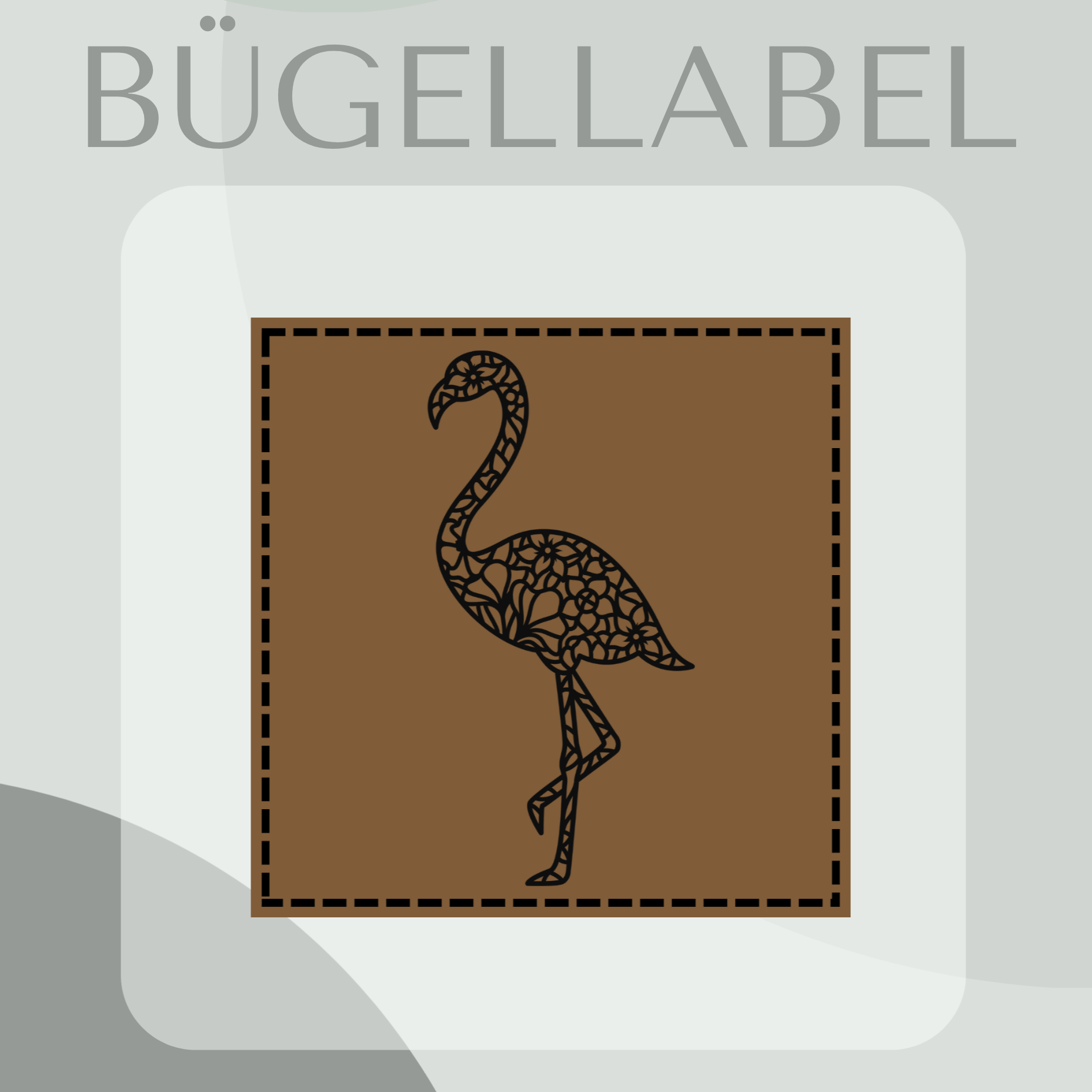 Bügellabel Flamingo