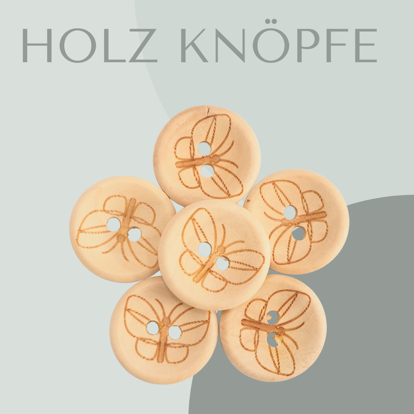 Schmetterling, Holzknopf 