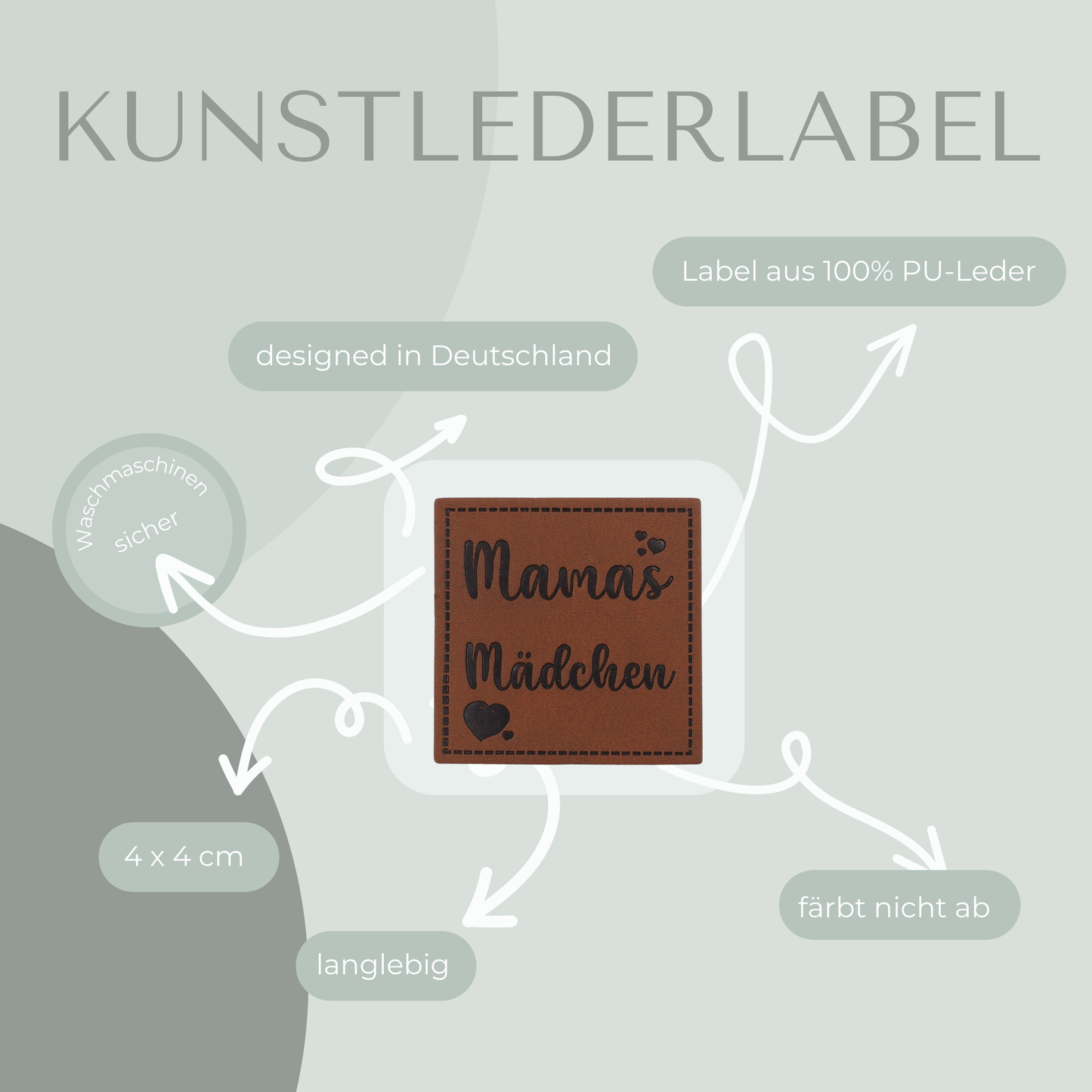 Mamas Mädchen Kunstlederlabel Kunstleder Label Eigenproduktion