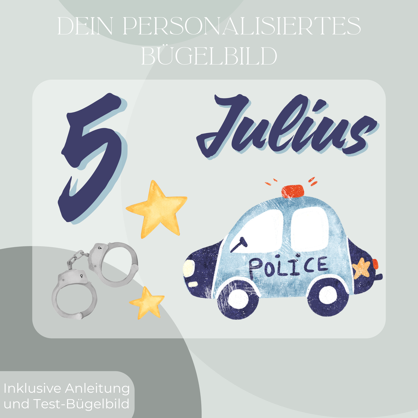 Personalisiertes Bügelbild-Set Polizei