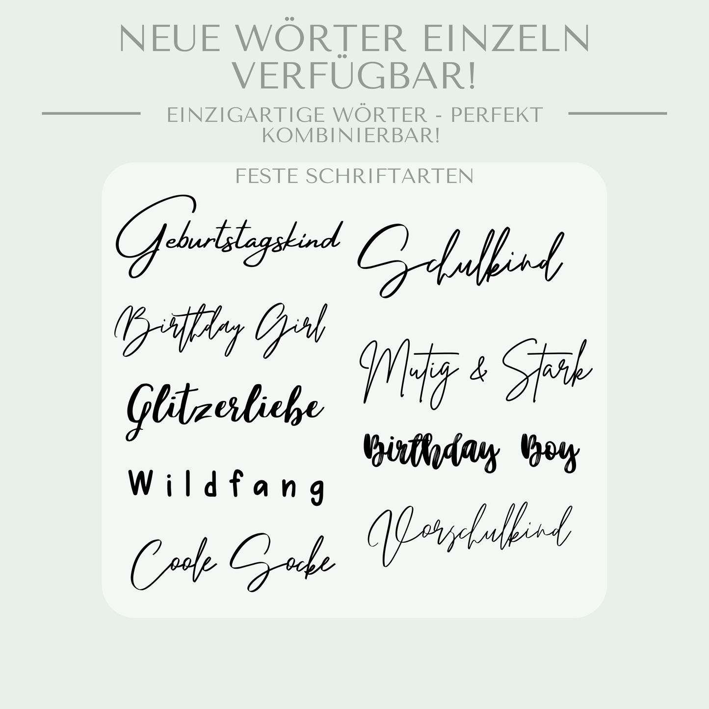 Geburtstag Bügelbild Mix-and-Match nur Spruch