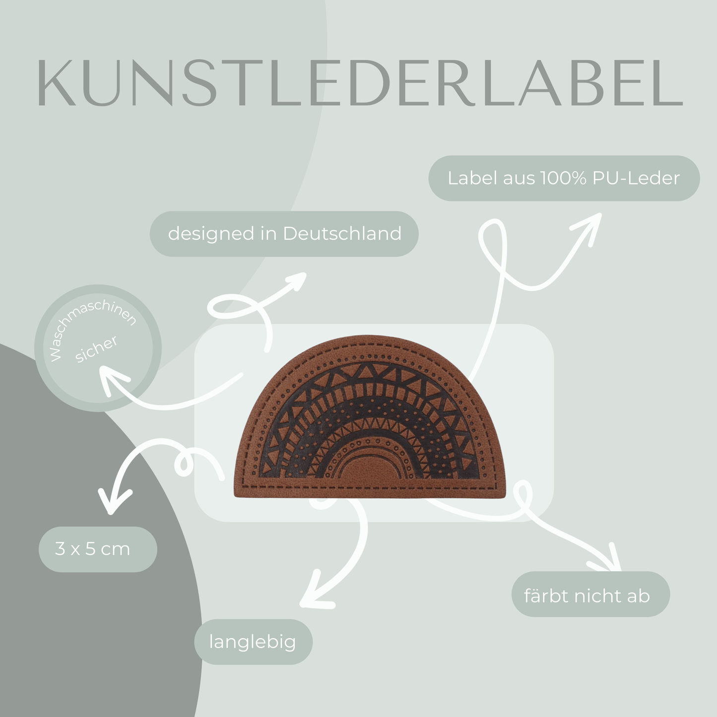 Regenbogen Kunstlederlabel Kunstleder Label Eigenproduktion