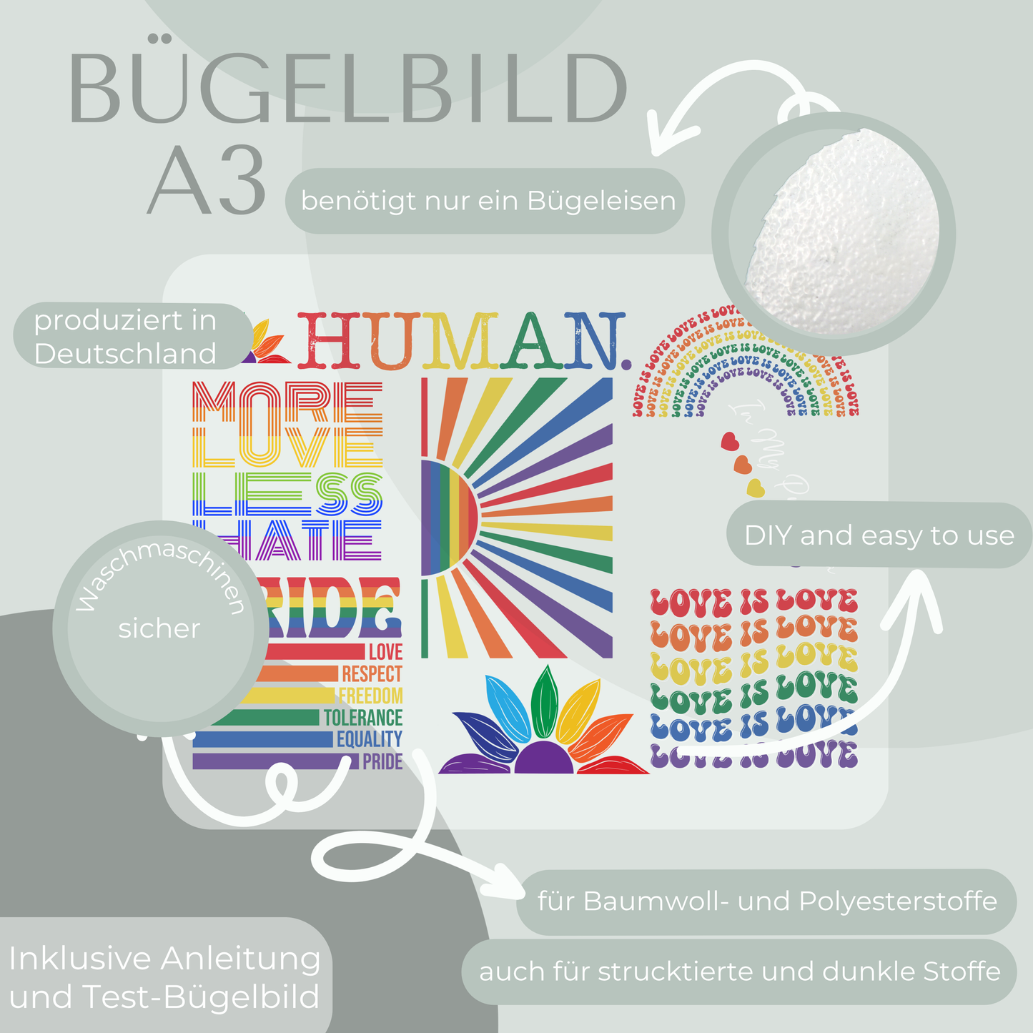 Pride Set Bügelbild Eigenproduktion DIN A3