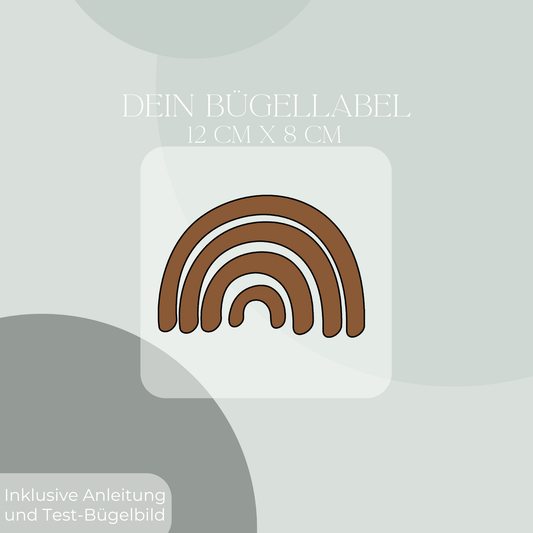 Regenbogen XXL Bügel Label Bügellabel Eigenproduktion