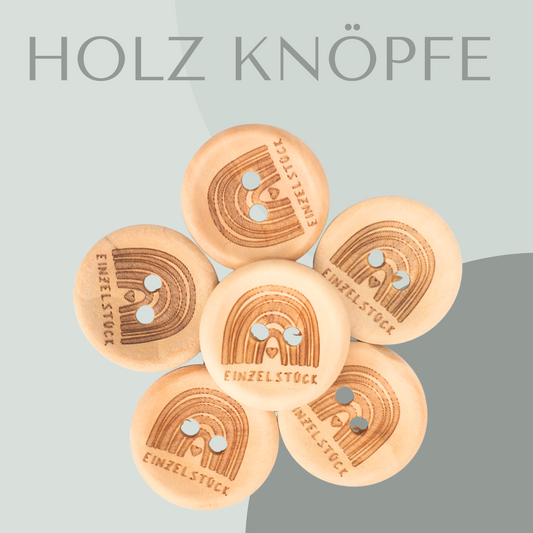 Regenbogen, Einzelstück, Holzknopf 