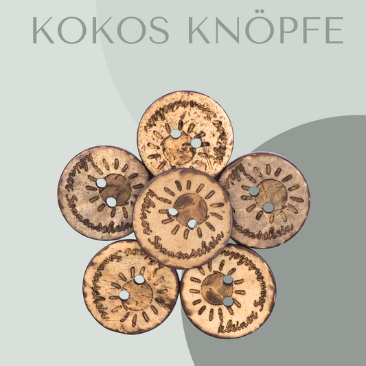 Eigenproduktion Kokosknopf Kleiner Sonnenschein 20mm