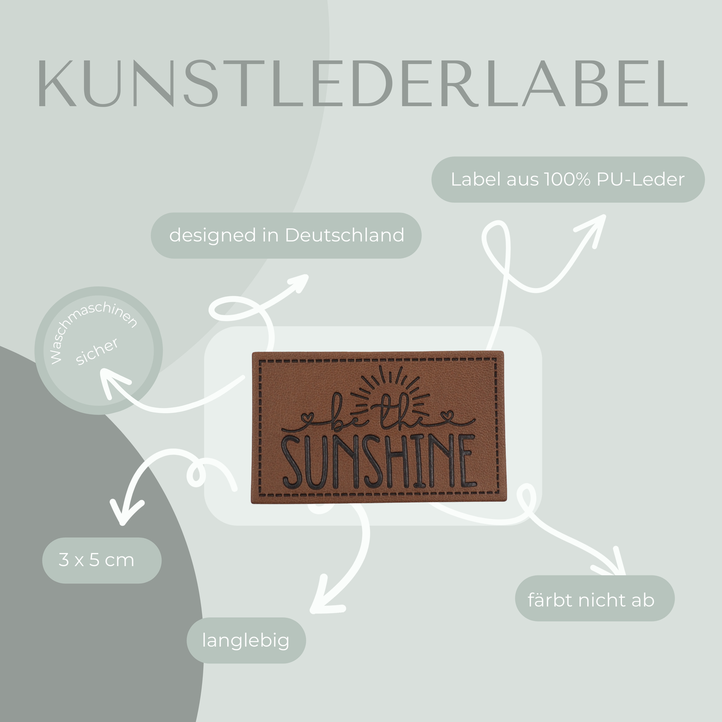 be the sunshine Kunstlederlabel Kunstleder Label Eigenproduktion