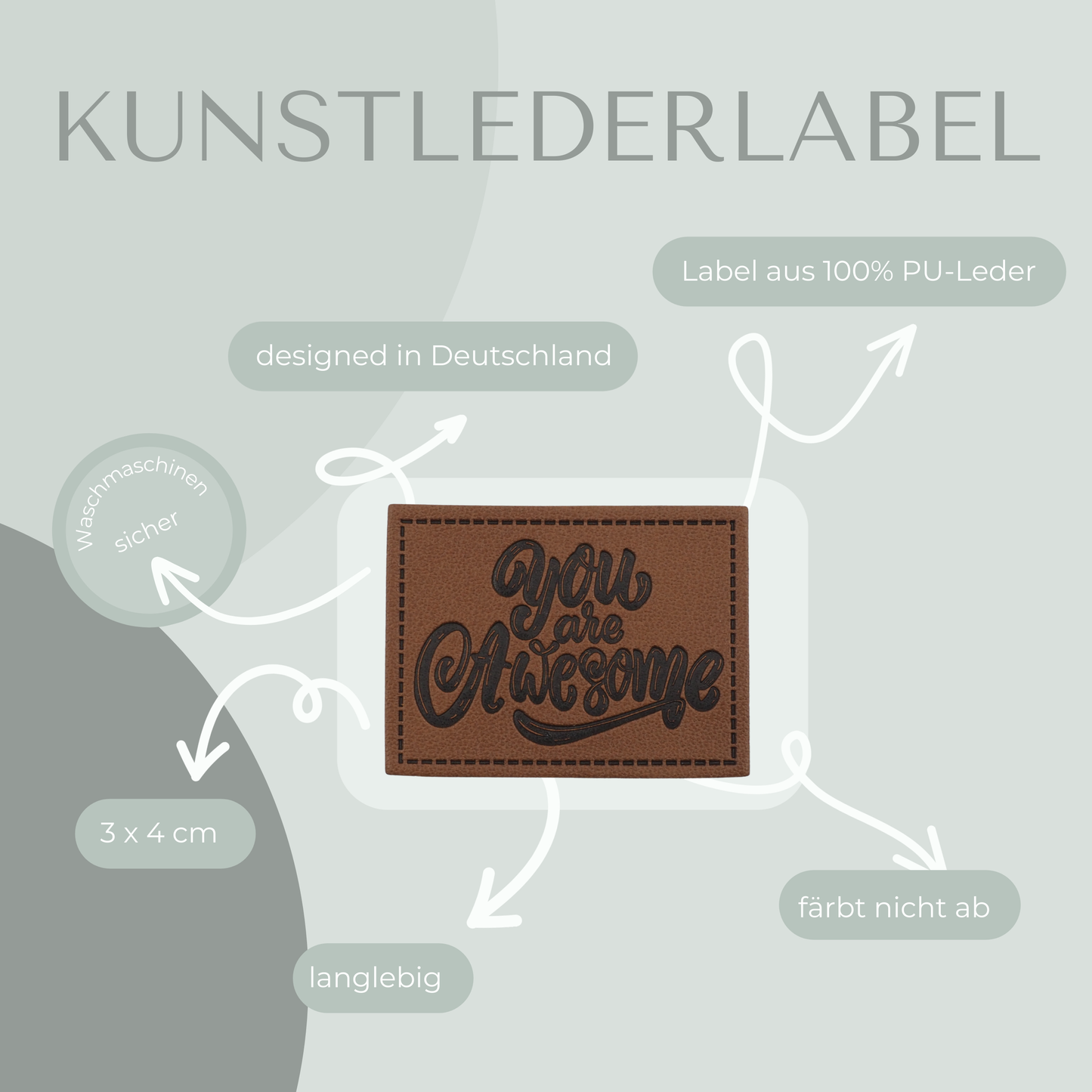 You are awesome Kunstlederlabel Kunstleder Label Eigenproduktion