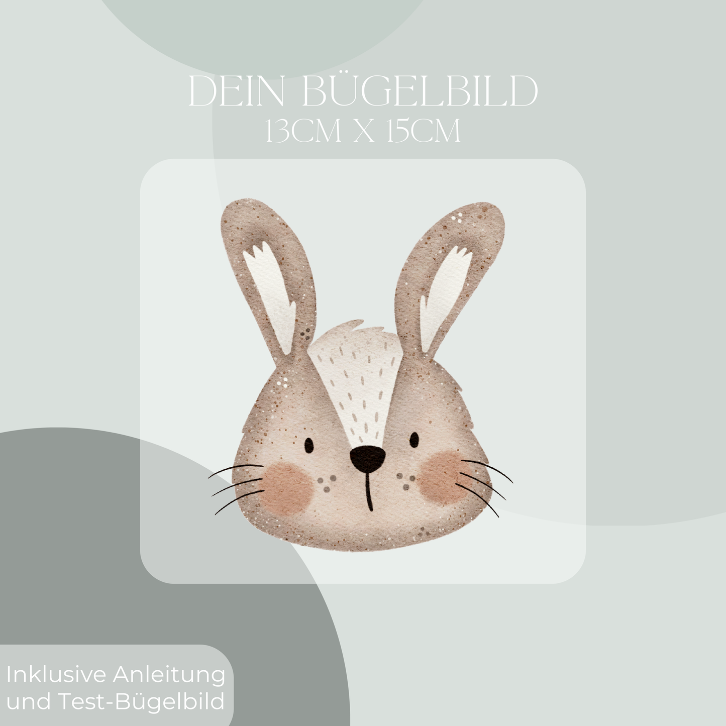 Hase mit weißem Streifen Mini- Bügel-Bild Bügelbild Eigenproduktion