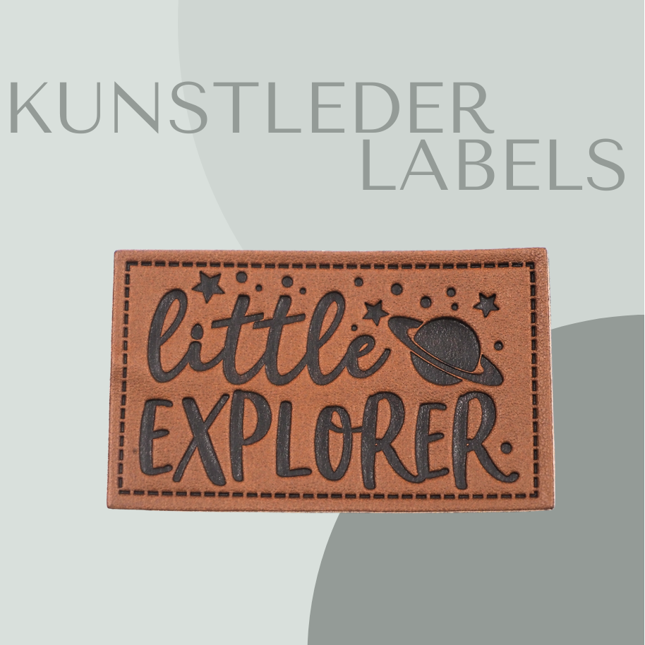 little EXPLORER - Kunstlederlabel Kunstleder Label Eigenproduktion