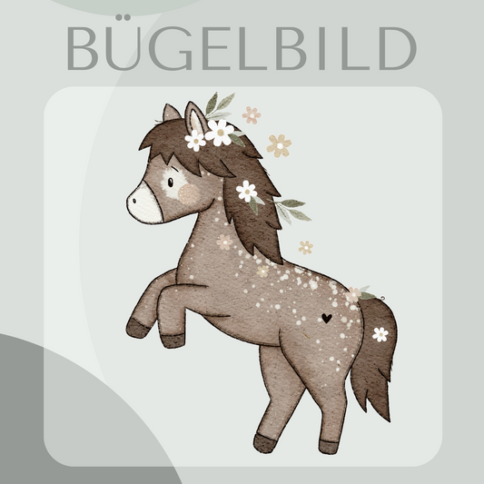 Bügelbild Pferd floral