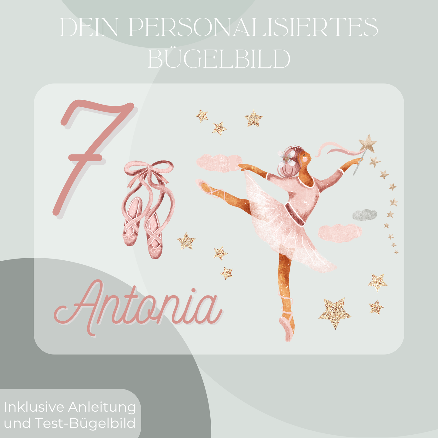 Personalisiertes Bügelbild-Set Ballerina