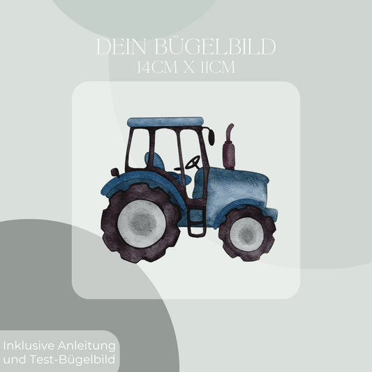 Traktor blau Maxi- Bügel-Bild Eigenproduktion